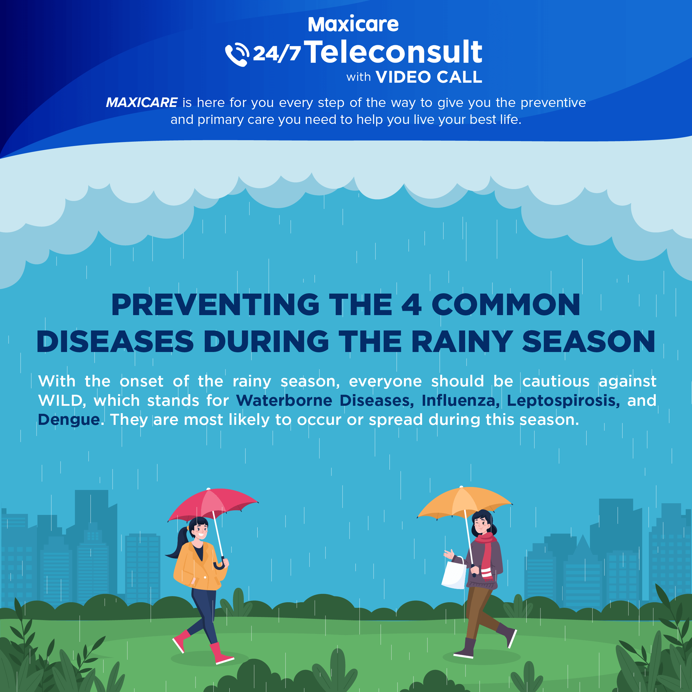 Preventing the four most common diseases during the rainy season